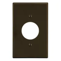 HUBBELL Wall Plate: Single Circular Opening, 1 Gang, Brown, Std Size (MPN P7)