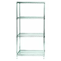 APPROVED VENDOR Wire Shelving Unit: Starter, 60 in x 24 in, 63 in Overall Ht, 4 Shelves, Silver (MPN WR63-2460S)