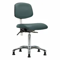 Cleanroom Task Chair: Vinyl, Armless, Ht Range 21 1/2 in to 29 in, 18 1/2 in Seat Wd, 17 in Seat Dp (MPN BR-NCR-VMBCH-CR-T1-A0-NF-RG-8546)