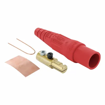 LEVITON Single Pole Inline: Male, Red, 600V AC/600V DC, 300 A, Single Set Screw Termination - Plugs with Set Screw Terminations