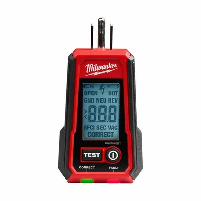 MILWAUKEE TOOL & EQUIPMENT 2224-20 GFCI Receptacle Tester, 5-15P, CAT II 135V - GFCI Testers