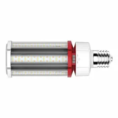 This LED lamp features a Mogul Screw Base (EX39) and is designed for horizontal +/-45° mounting in high-bay fixtures. It offers selectable wattages of 27 W, 36 W, or 45 W with a 5000K color temperature. Suitable for replacement of HID lamps in industrial and commercial high-bay applications.