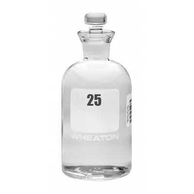 WHEATON Bottle: 300 mL, Robotic Stopper, 165 mm, Colorless, # Sequence: 25-48 - Glass Lab BOD Bottles