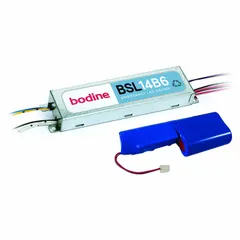 Standard emergency LED driver for within-fixture mounting. Provides backup power to a single LED bulb during mains failure. Input voltage 120 to 277V AC, supports up to 14W bulb load. Suitable for commercial and industrial egress lighting applications.