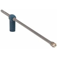 This SDS-Max hollow core bit is designed for dust-extraction drilling in concrete and masonry. The hollow core channels debris through the bit into an attached vacuum system, reducing airborne dust during overhead or wall drilling. Overall length 35 in, maximum drilling depth 25 in.