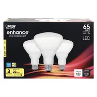 FEIT ELECTRIC Compact LED Bulb: LED, BR30, Medium Screw (E26), 7.2 W Watt, 3000K, Frosted, 120V AC (MPN BR30DM/930CA/3)