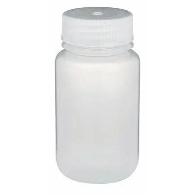GLOBE SCIENTIFIC Sampling Bottle: Polypropylene, 125 mL, 4.22 fl oz, Closure Included - Polypropylene Wide Mouth Round Lab Bottles