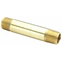 Pipe Nipple: Brass, 1/8 in Nominal Pipe Size, 2 in Overall Lg, 1,000 psi (MPN 215PNL-2-20)