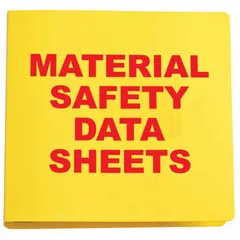 Safety binder with 3 in ring size, 11 in overall height, and 3 1/2 in overall depth. Designed for organizing and storing Material Safety Data Sheets (MSDS) in industrial workplaces to maintain compliance and accessibility of chemical hazard information.