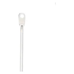 Natural nylon screw mount cable tie with #4 mounting hole. Secures wire bundles up to 5/8 in diameter. Width 0.09 in, length 4 in. Pack of 100. Used for organizing cables in electrical enclosures and control panels.