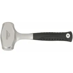 This steel drilling hammer features a round shape with a 4 lb head weight, 1 3/8 in diameter, and 11 in overall length. It is used for striking chisels, punches, and masonry drills in construction, demolition, and metalworking applications.