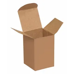 Fibreboard reverse tuck cartons with inside dimensions 1 1/2 x 1 1/4 x 2 in. Kraft color. Pack of 1000. Suitable for packaging and storing small items such as hardware, electronics, or craft supplies.