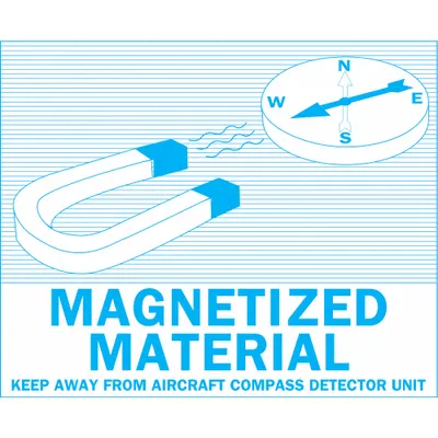 BRADY DOT Handling Label: Keep Away From Aircraft Compass Detector Unit - Aircraft Only