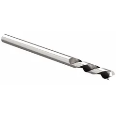 Uncoated carbide end mill with a 0.015" corner radius for aluminum and non-ferrous materials. Two-flute design with 3/8" mill diameter, 1-1/4" length of cut, and 3" overall length. The corner radius strengthens the cutting edge and improves surface finish. Used in CNC milling for general fabrication requiring precise corner geometry.