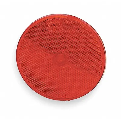 GROTE Reflector: Round, Red, 2 in Overall Lg - Stick On Reflectors