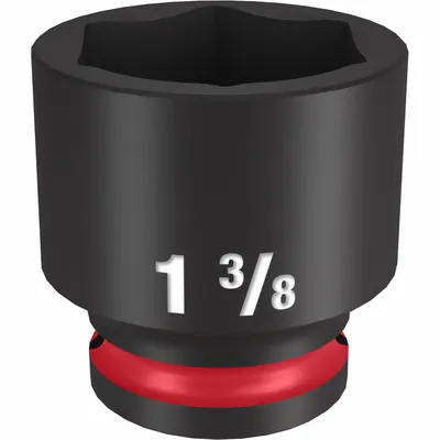 MILWAUKEE Standard Impact Socket: 1/2 in Drive Size, SAE, 1 3/8 in Socket Size, 6-Point - 1/2" Drive Impact Sockets
