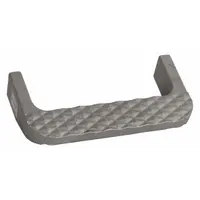 Steel reversible truck step with a silver finish. Features a 7 3/4 in step width, 4 1/8 in step depth, and a non-slip tread for secure footing. Suitable for use on trucks and other vehicles to assist with entry and exit