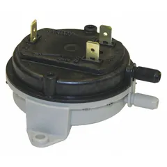 Adjustable set-point air pressure switch with auto reset, SPDT contacts, and push-on terminals. Pressure range 0.1 to 10 in wc. Rated 277V AC. Open mounted design. Suitable for sensing air pressure in HVAC and industrial control systems.
