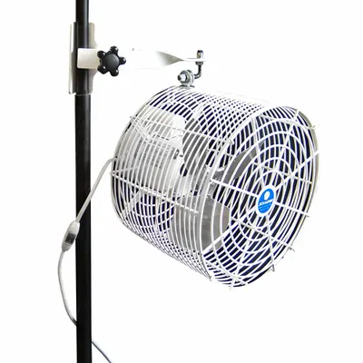 SCHAEFER Mounted Fan: 12 in Blade Dia, 115/230V AC, 1/10 hp Motor HP, Post Mount - Standard Industrial Wall-Mount Fans