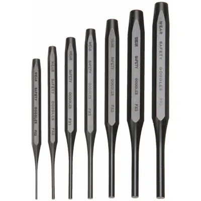 PROTO J48007 7-Piece Steel Flat-Tip Pin Removing Punch Set - Flat-Tip Pin Removing Punch Sets