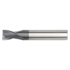 This carbide square end mill features a TiAlN coating and 2-flute geometry for efficient chip evacuation and heat resistance. With a 3/4" mill diameter, 4" length of cut, and 7" overall length, it is suited for general-purpose milling of ferrous materials. Typical applications include slotting, profiling, and contouring in industrial machining operations.