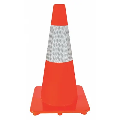 OEM 18 in Orange PVC Traffic Cone, High-Intensity Prismatic, Blank - Traffic Cones for Roadway Use