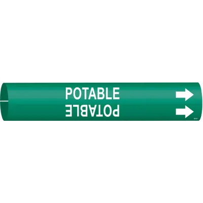 BRADY Potable Snap-On Pipe Marker - Potable Snap-On Pipe Markers