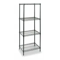 APPROVED VENDOR Wire Shelving Unit: Starter, 36 in x 18 in, 74 in Overall Ht, 4 Shelves, Dry/Wet