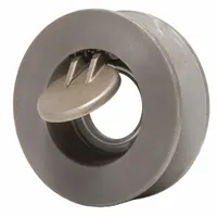 This swing check valve features a ductile iron wafer body for inline installation in 5-inch piping systems. The 316 stainless steel disc provides corrosion resistance, and the spring-loaded mechanism ensures quick closing to prevent backflow