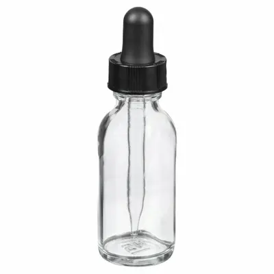 OEM Chemical/Reagent Bottle: Round - Clear Glass Lab Dropper Bottles