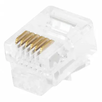 MONOPRICE Modular Plug: Modular Plug RJ12, Stranded, 50pk Pack Size - RJ Modular Connectors