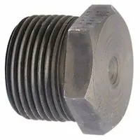 This ANVIL plug is a 3/8 inch NPT threaded steel pipe fitting rated for 1,000 psi at 150°F. It is used to seal off pipe ends in high-pressure industrial piping systems, such as hydraulic or pneumatic circuits