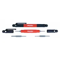 MEGAPRO Multi-Bit Screwdriver: Phillips/Slotted Tip, #0/#00/1.5 mm/2 mm Tip Size, 4 Tips, Double End (MPN 6PDRIVER-CC-B)