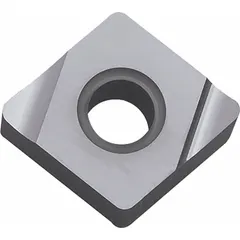 Diamond indexable turning insert for precision machining of non-ferrous materials such as aluminum alloys and plastics. Used in turning operations for fine finishing cuts, delivering high surface finish and extended tool life.