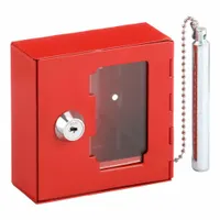 Key Box: 1 Key Capacity, Single Key Lock, Steel, Red, 4 in Ht, 4 in Wd, 2 in Dp, Wall Mount (MPN AX11838)