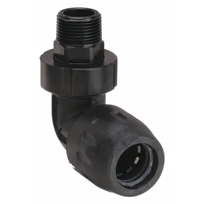TRANSAIR Push-to-Connect x MNPT Elbow Fitting - Polyamide Tube Fittings for Compressed Air Systems