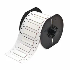 Polyolefin white matte sleeve labels, 3/8 in x 2 in, for wire identification on 4 AWG to 8 AWG conductors. Compatible with i3300 printer series. Used for cable marking in control panels, machinery, and industrial wiring systems.