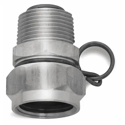 SANI-LAV Nozzle and Hose Adapter: Stainless Steel, Stainless, 1 7/8 in Overall Lg - Faucet Sprayer Hose Adapters