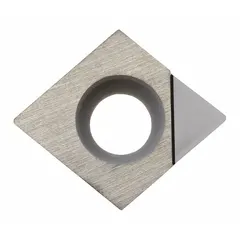 Diamond indexable turning insert for precision machining of non-ferrous materials. Suitable for turning, facing, and boring operations on aluminum alloys, copper, and plastics. CCMT geometry designed for general turning applications.