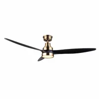 The CANARM LUELL series ceiling fan features a 52-inch blade diameter and five speeds for adjustable air circulation. It includes a light kit and is finished with nickel-plated material and laminated blades, suitable for decorative office and commercial spaces