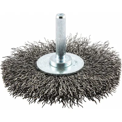 OEM Light-Cleaning Brush for Carbon Steel, 3" Dia x 1/2" Wd, 0.012" Fill, 1/4" Shank - Light-Cleaning Brushes for Carbon Steel