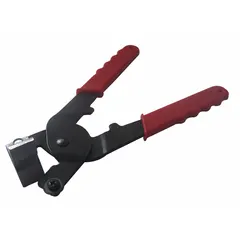 Tile nippers with a carbide cutting wheel for scoring and cutting ceramic, porcelain, or glass tile. Used for making straight or curved cuts in tile during installation or renovation work.