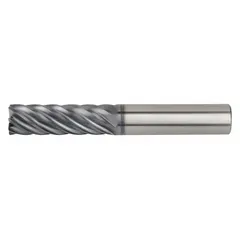 This carbide corner-chamfer end mill is designed for fast, high-precision chamfering on stainless steel and super alloys. It features a 16 mm mill diameter, 80 mm length of cut, 7 flutes, and an AlTiN coating for aggressive material removal and extended tool life in demanding machining applications.