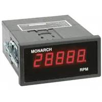 MONARCH Panel Tachometer: 5 RPM Min RPM, 99,999 RPM Max RPM, 0.005% of Reading RPM Accuracy, 1 RPM (MPN 6140-080)