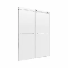 This double-sliding shower door from FOREMOST is constructed with clear tempered glass for safety and a clean appearance. It fits openings with a minimum width of 55 inches and a maximum width of 59 inches, with an overall height of 76 inches. Suitable for residential and light-commercial bathroom installations.