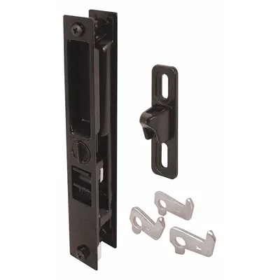 PRIME-LINE C 1123 Recessed Sliding Door Handle Lock, 7 1/4 in H x 15/16 in W - Recessed Handles for Sliding Doors