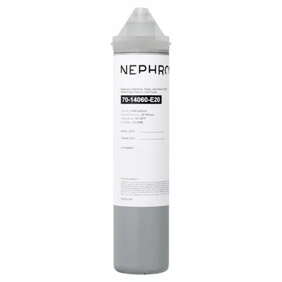 NEPHROS Quick-Connect Water Filter: 1 micron, 1 gpm, 6,000 gal, 10 in Overall Ht - Quick-Connect Drinking Fountain & Beverage Machine Water Filters