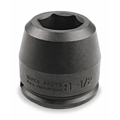 PROTO Impact Socket: 1 1/2 in Drive Size, SAE, 2 1/4 in Socket Size, 6-Point - 1-1/2" Drive Impact Sockets
