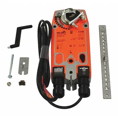 Belimo Actuator: Dampers, On/Off, Spring Return, 180 in-lb, 24V AC/DC, Hardwired - Fail-Safe Actuators with Spring Return
