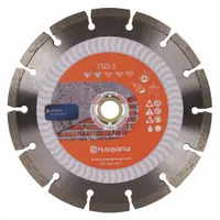 HUSQVARNA Diamond Saw Blade: Brick/Stone, 4 in Blade Dia., 7/8 in Arbor Size, Wet/Dry, Good (MPN TACTI-CUT S 4)